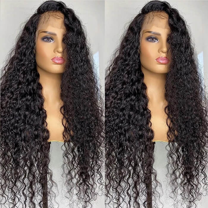 Water Wave Human Hair Wigs 4x4 HD Lace Closure Wigs